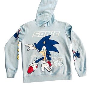 Sonic Light Blue Kids Hoodie Sweatshirt